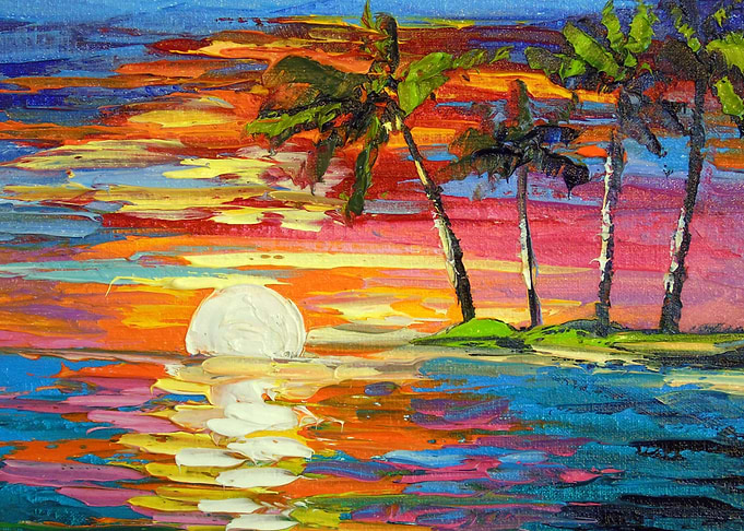 Palm trees at dawn