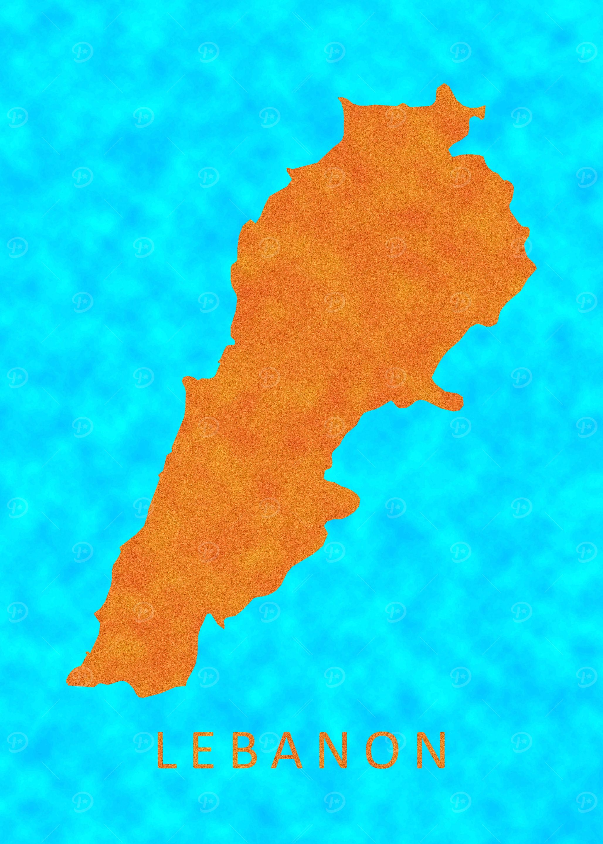 Lebanon Outline Map