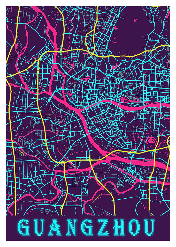 Guangzhou Neon City Map