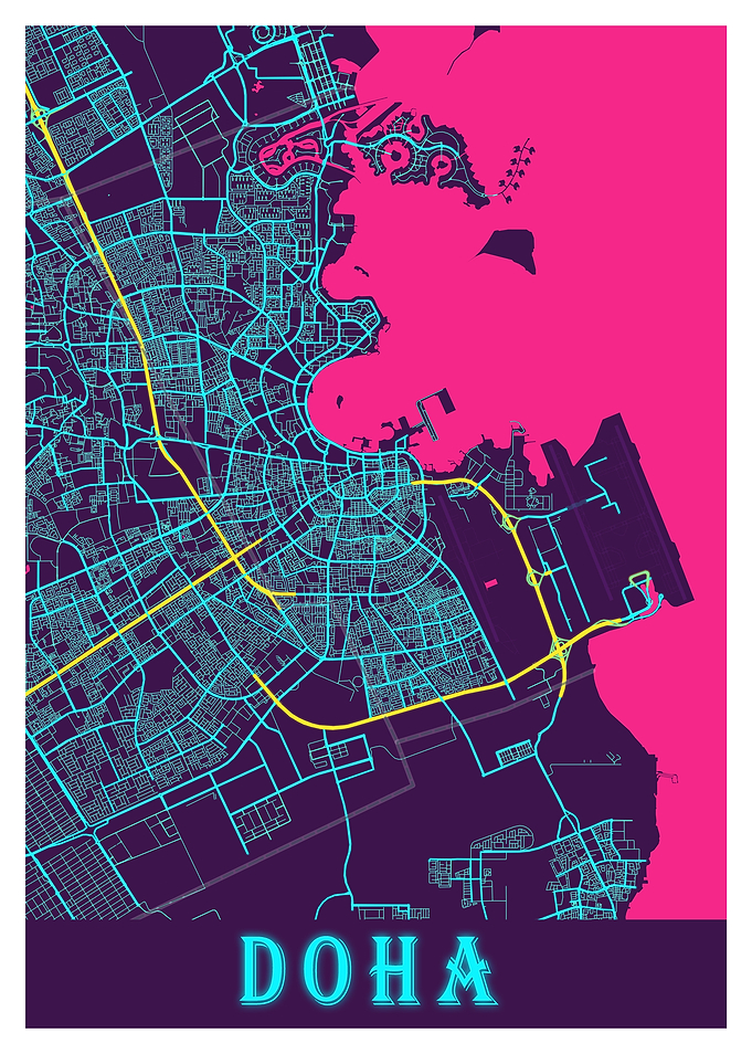Doha Neon City Map