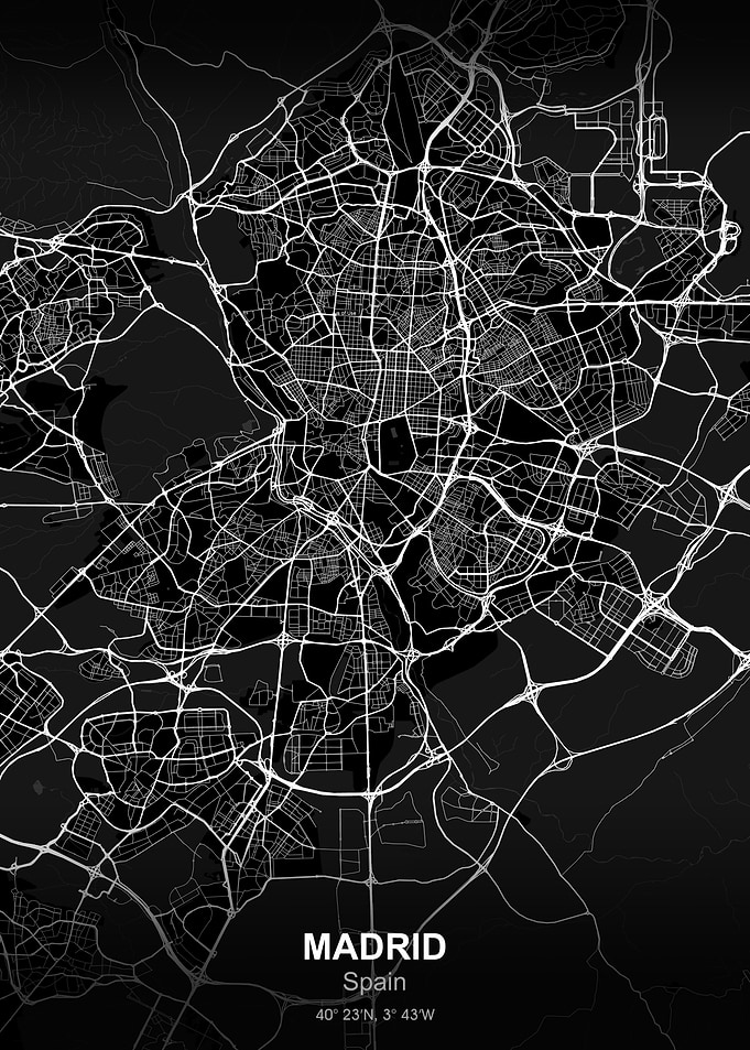 madrid Spain city map bk