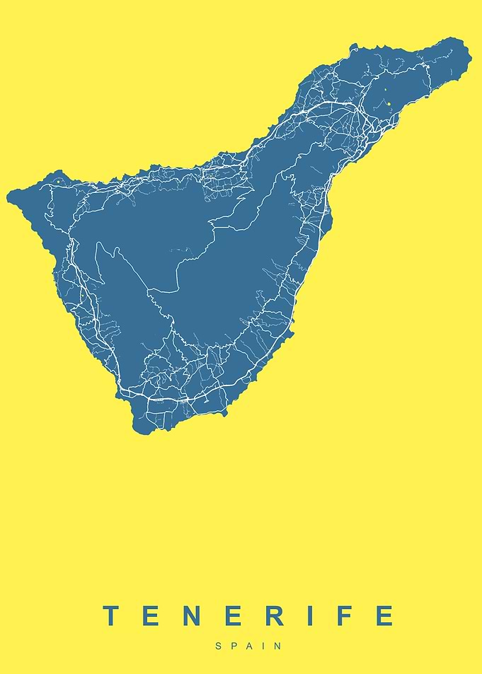 TENERIFE city map yellow