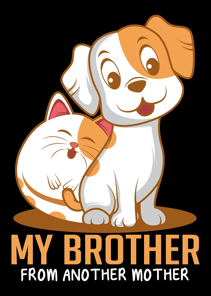 Cat Dog Brother Funny Anim