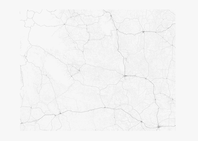 Roads of Wyoming Map