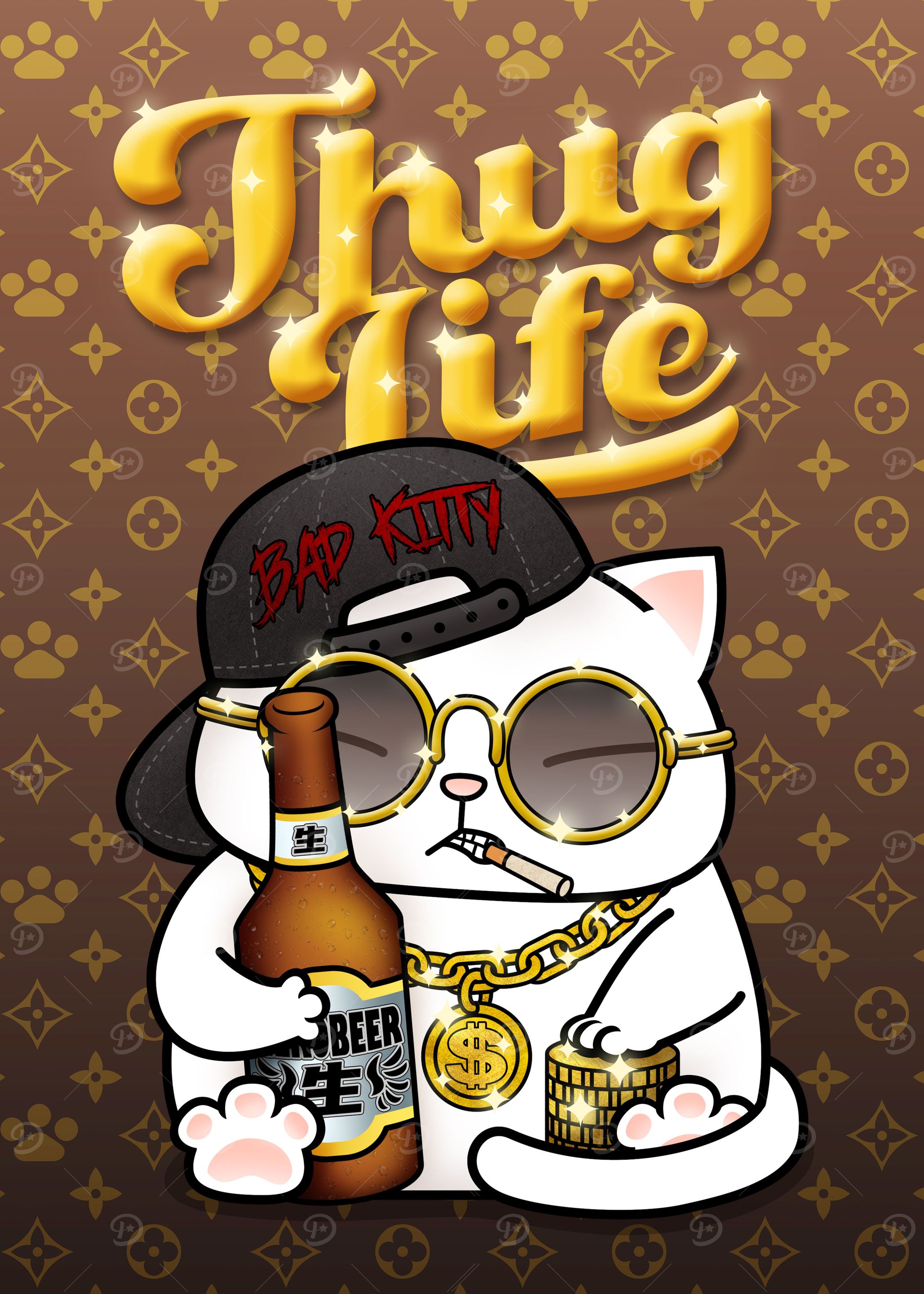 Thug Life Chubby Cat