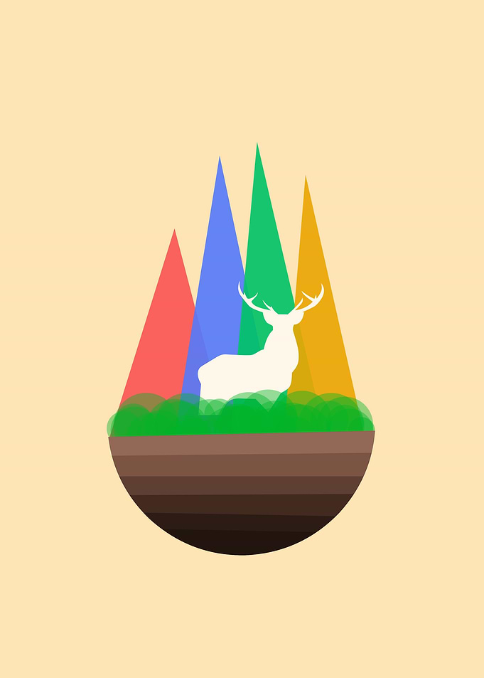 forest deer flat design