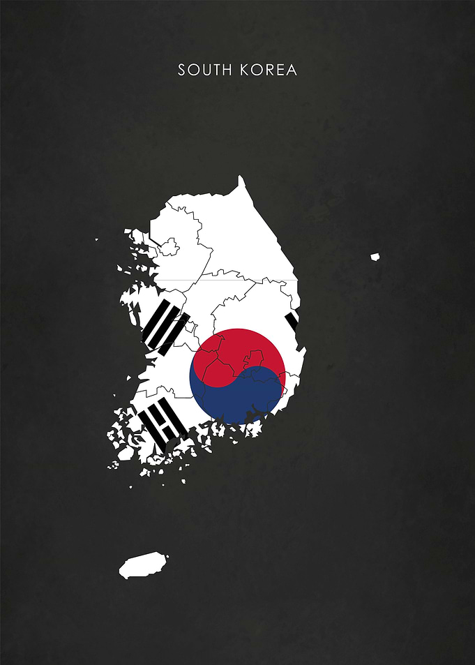 South Korea Flag Map