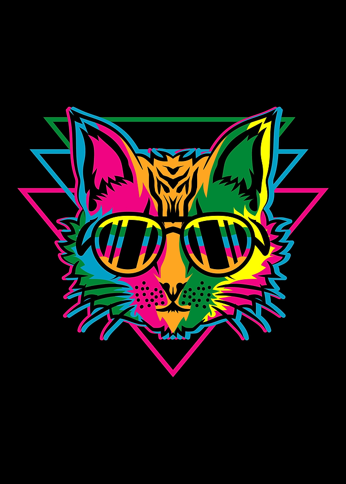 Rave Backprint Raving Cat