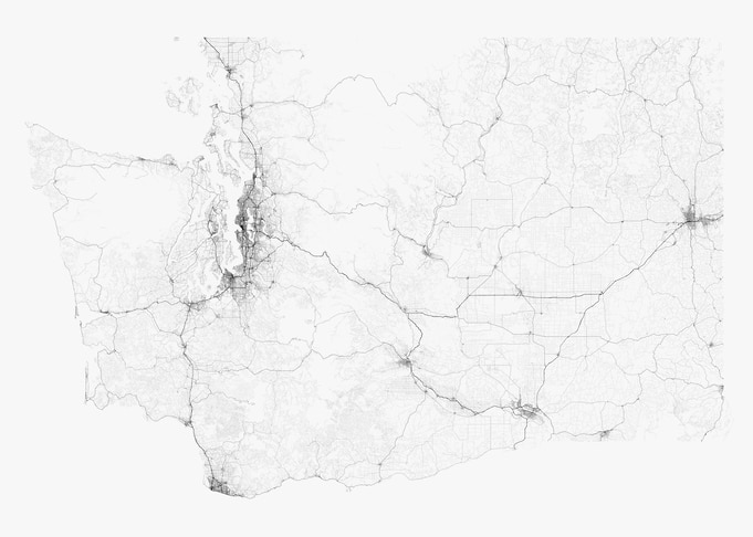 Roads of Washington Map