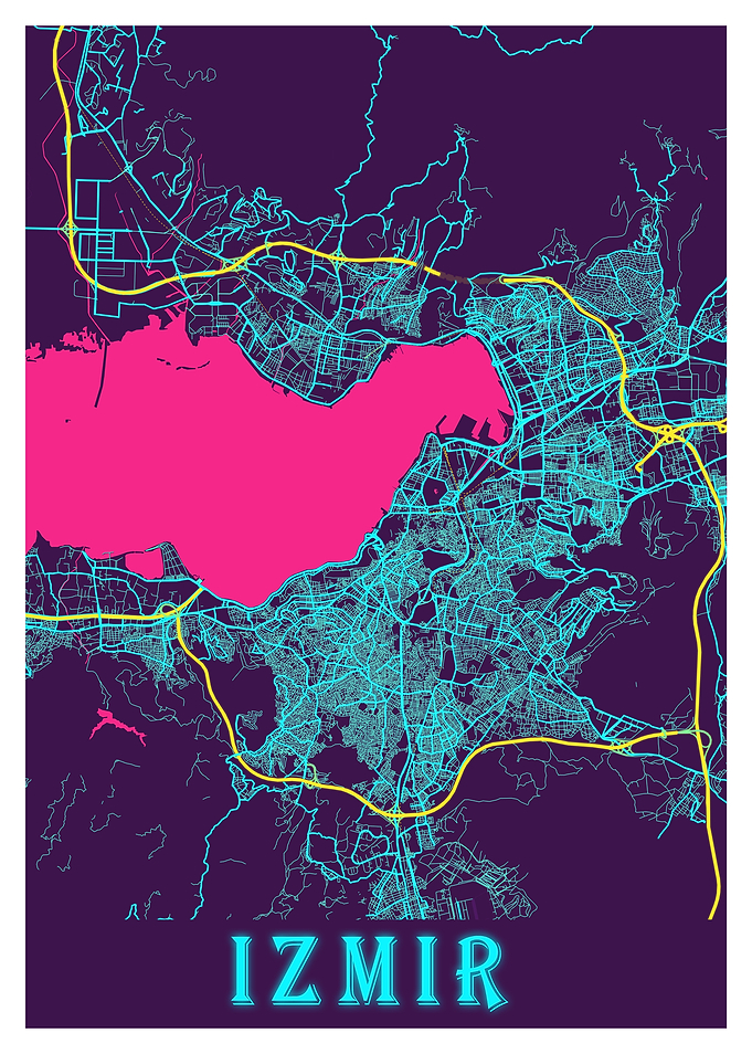 Izmir Neon City Map