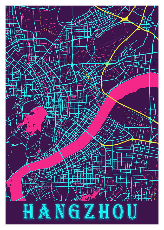 Hangzhou Neon City Map