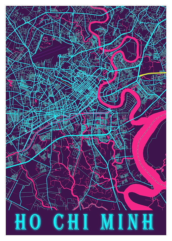 Ho Chi Minh Neon City Map