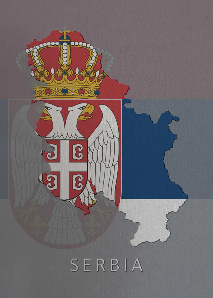 Serbia Flag Map