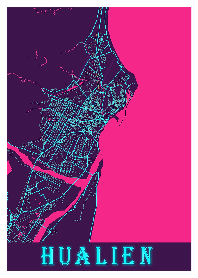 Hualien Neon City Map