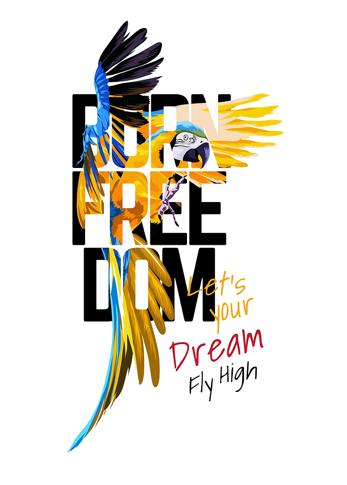 Born freedom macaw parrot