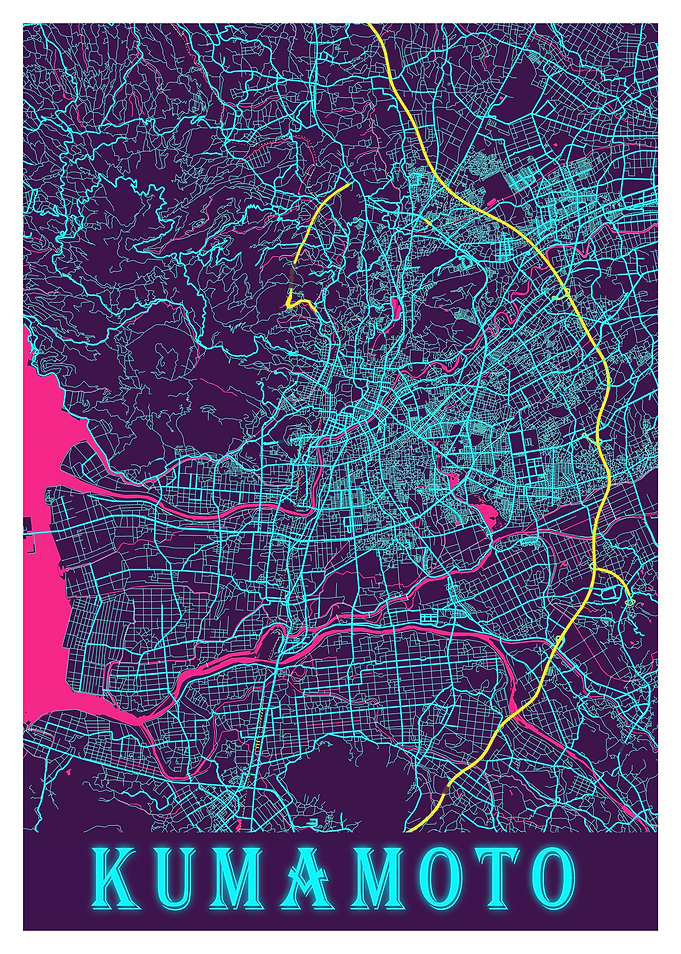 Kumamoto Neon City Map