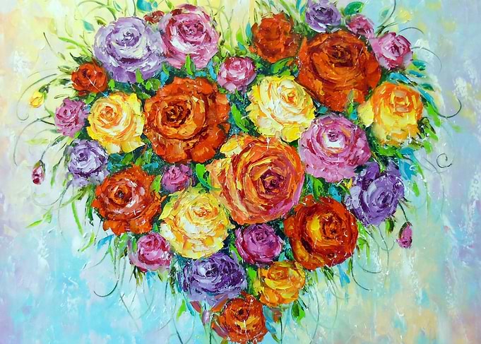 Heart in roses