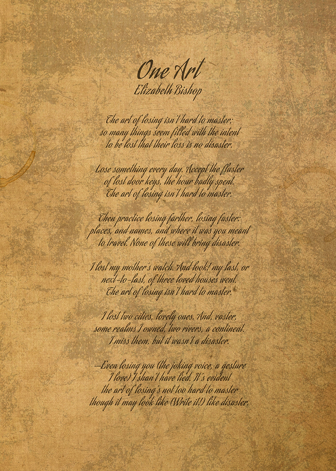 One Art Elizabeth Bishop