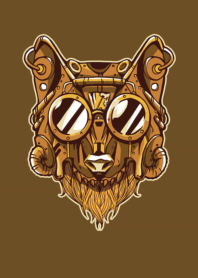 Steampunk Wolfwith goggles