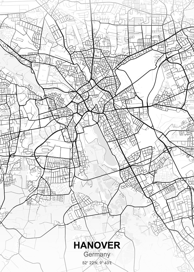 Hanover Germany city map w