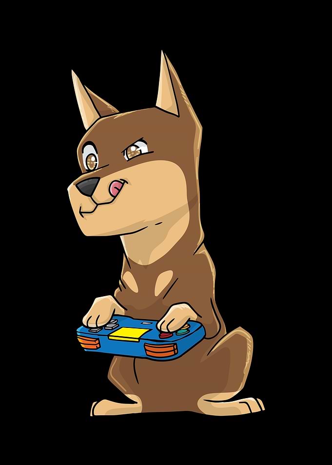 Doberman Gamer Kawaii Anim