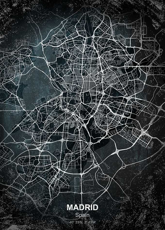 madrid spain chalkboard
