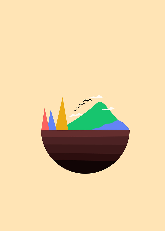 mountain view flat design