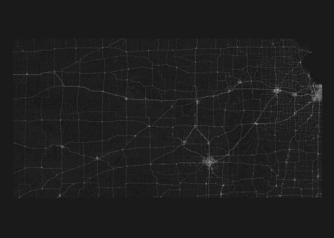 Roads of Kansas Map