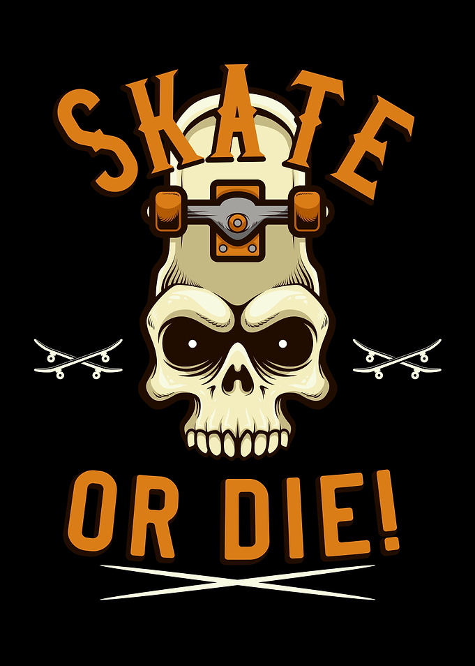 Skate Or Die Skater Skull