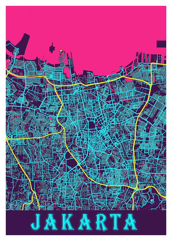 Jakarta Neon City Map