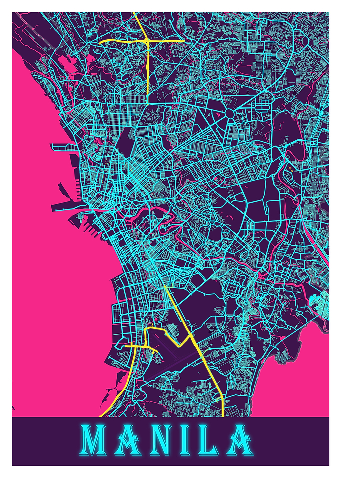 Manila Neon City Map