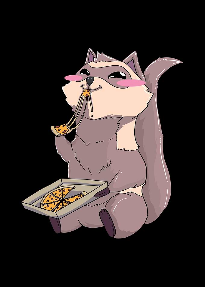 Ferret Pizza Kawaii Cute
