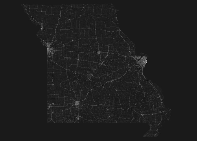Roads of Missouri Map