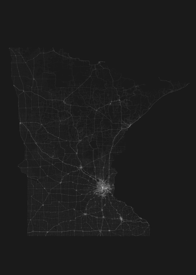 Roads of Minnesota Map
