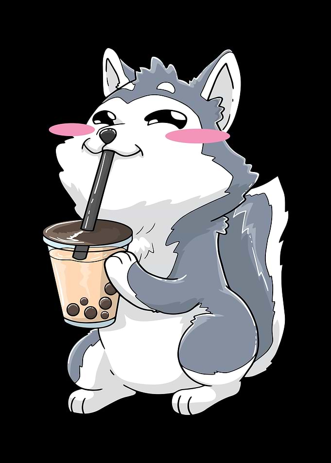 Siberian Husky Bubble Tea