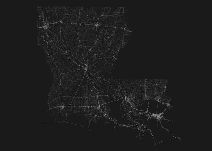 Roads of Louisiana Map