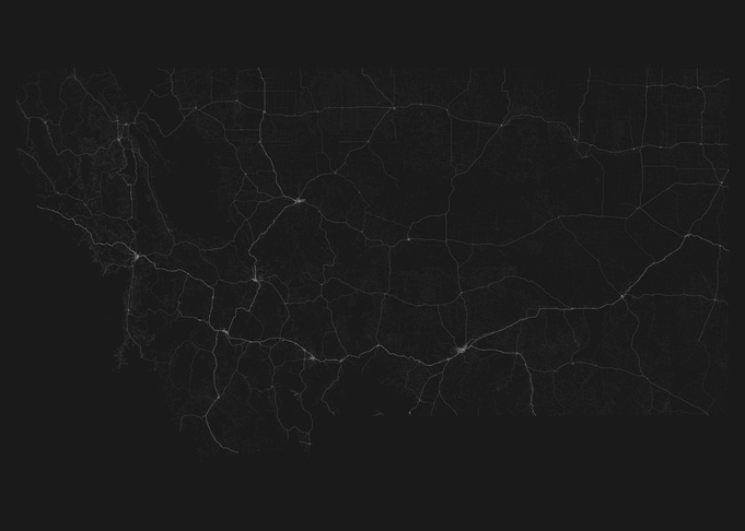 Roads of Montana Map