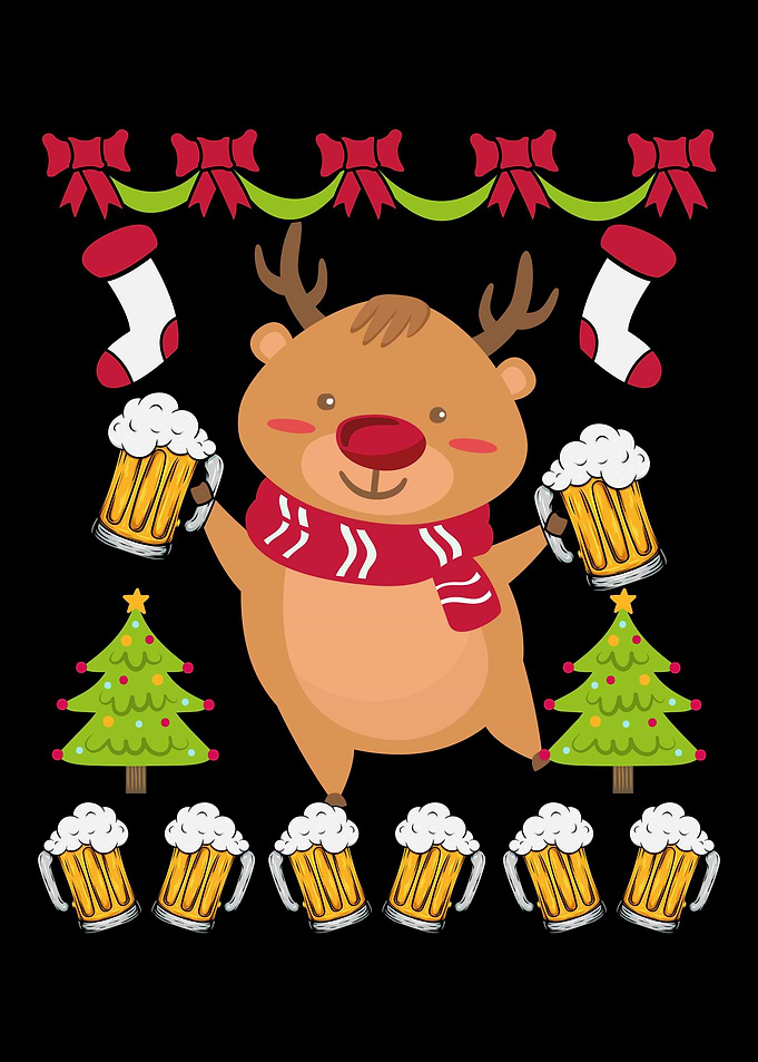 Rehntier Bier Shirt zu Wei