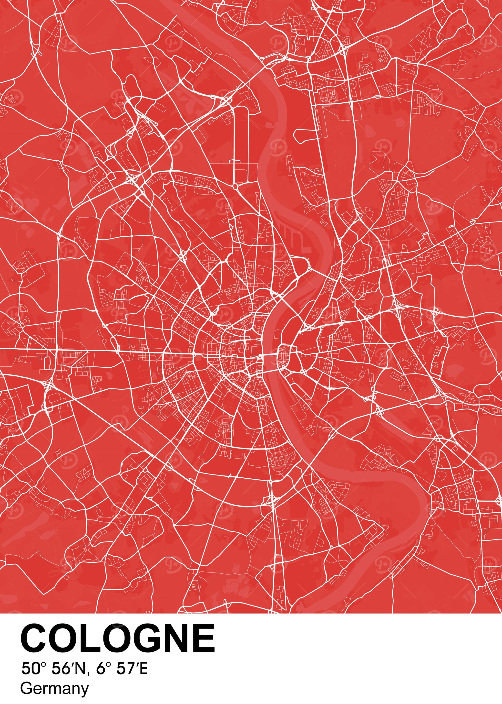 Cologne Germany city map