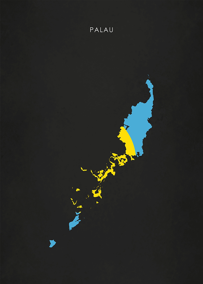 Palau Islands Flag Map