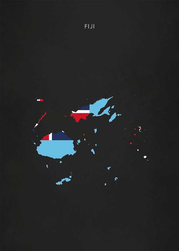 Fiji Islands Flag Map