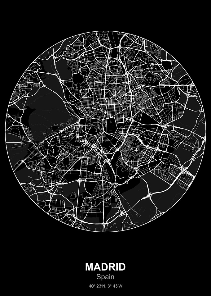 madrid spain circle map