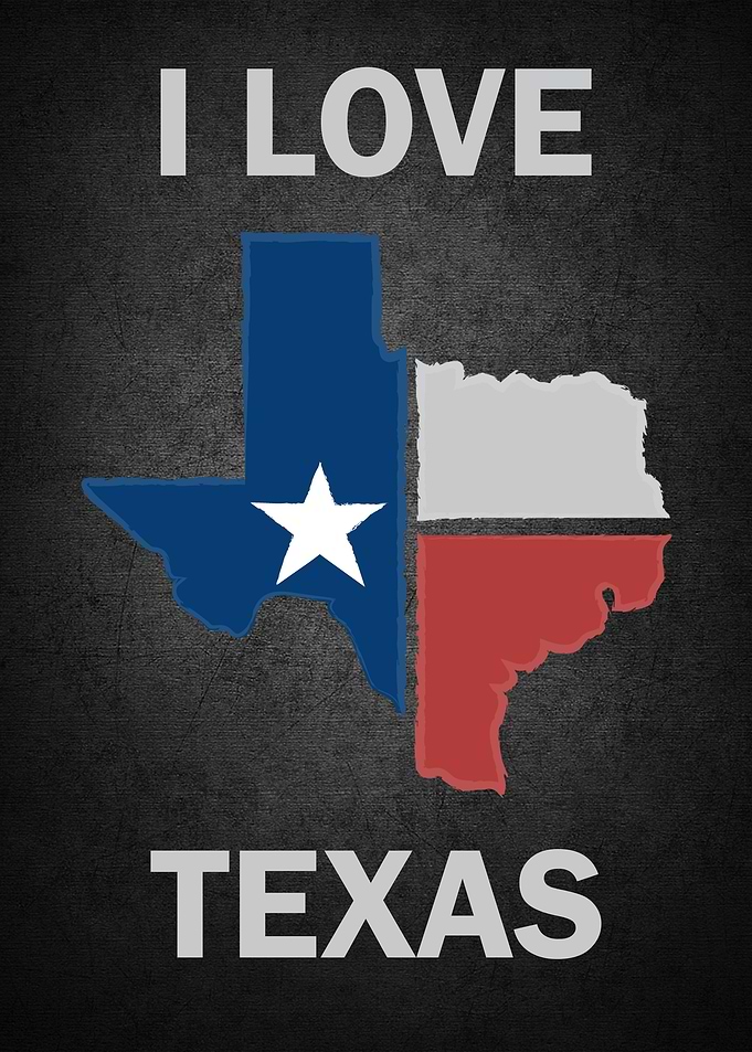 I Love Texas USA Map