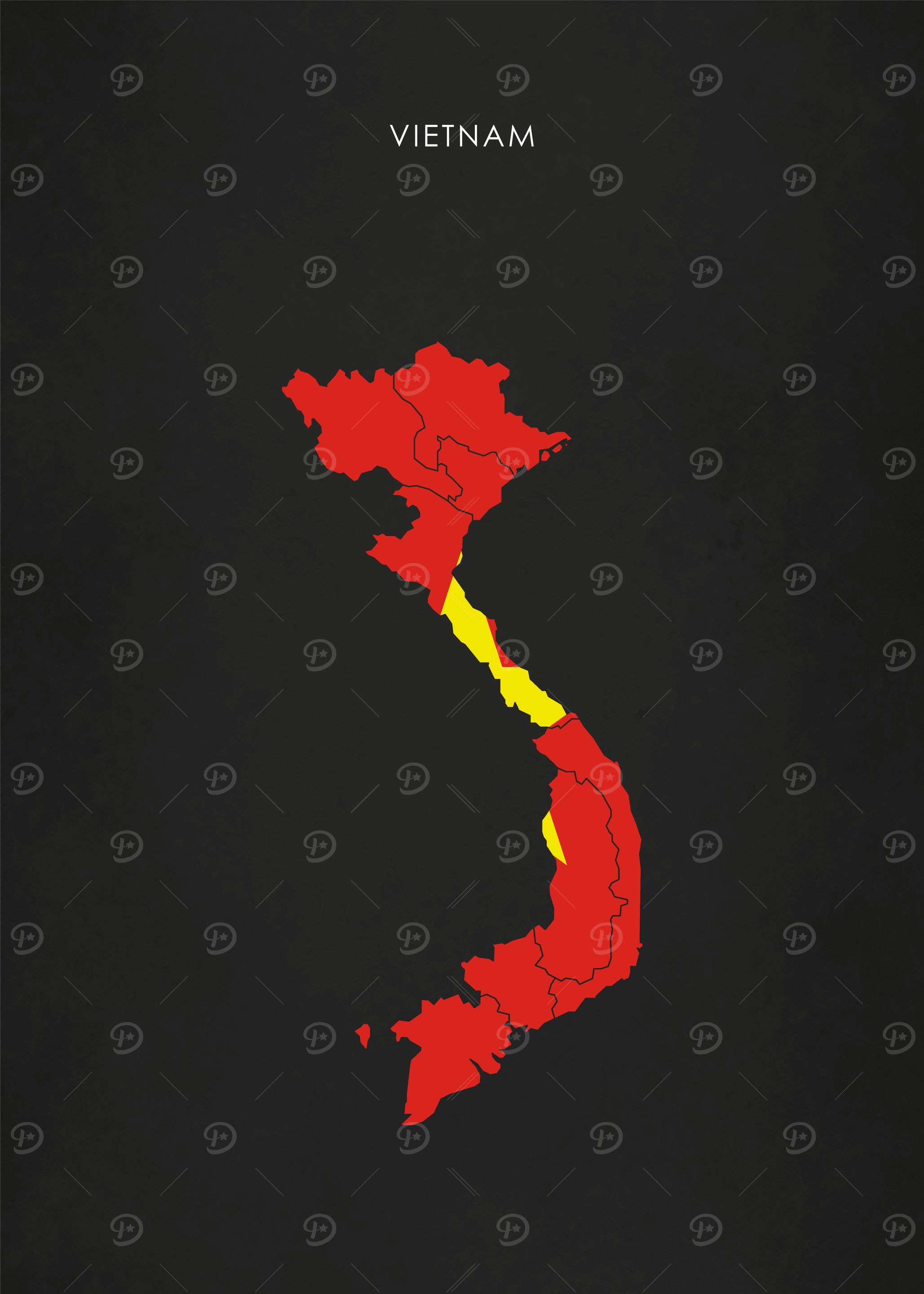 Vietnam Flag Map