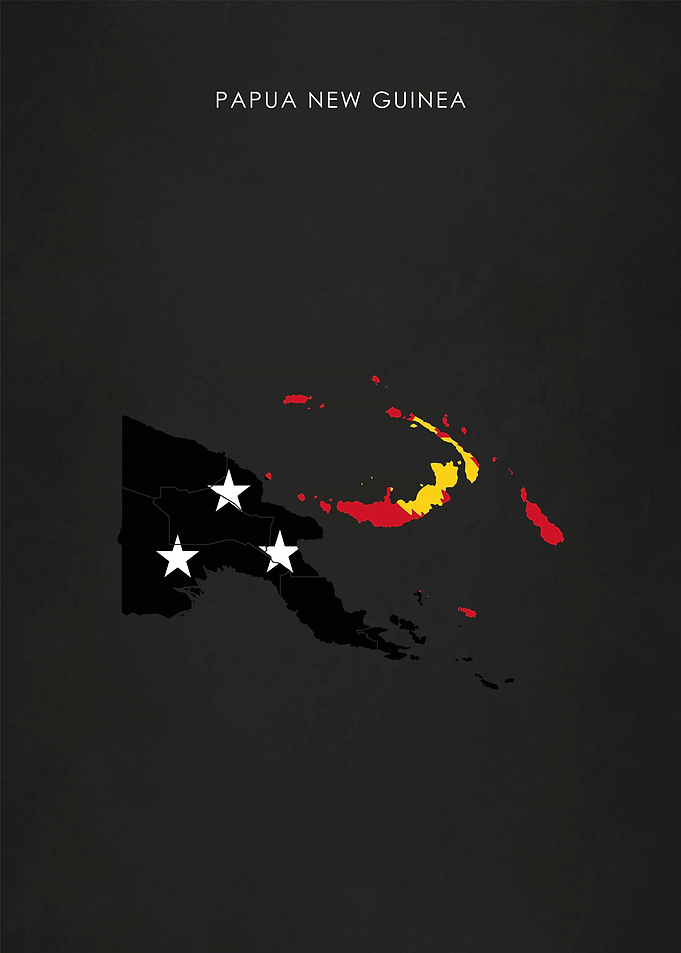 Papua New Guinea Flag Map