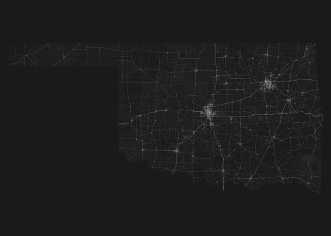 Roads of Oklahoma Map