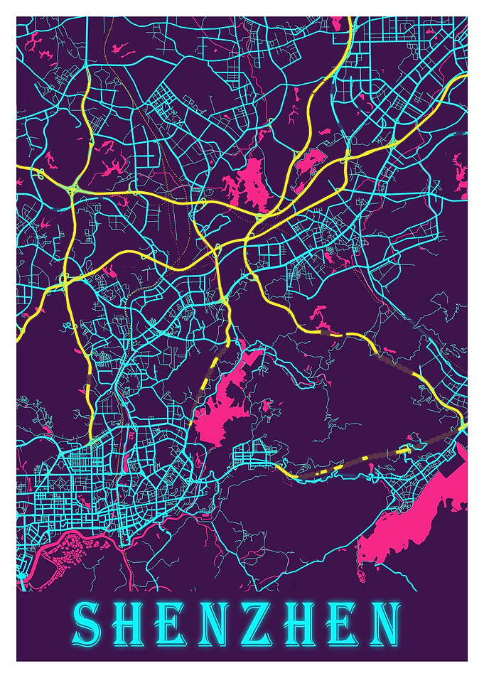 Shenzhen Neon City Map