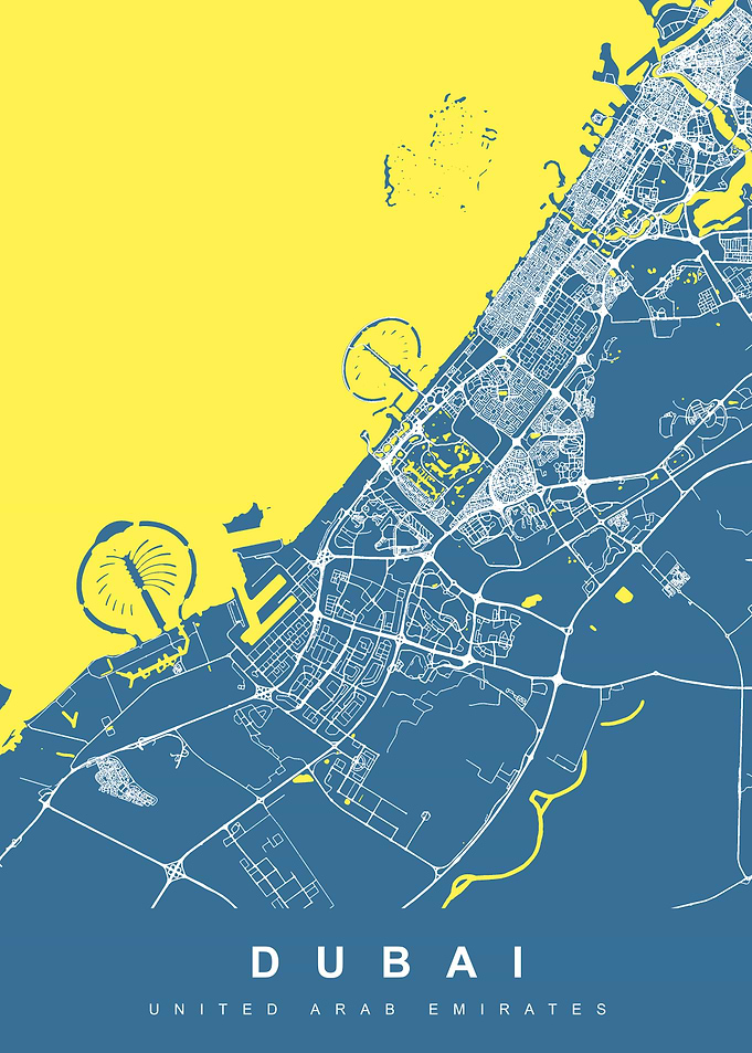 DUBAI Map Blue