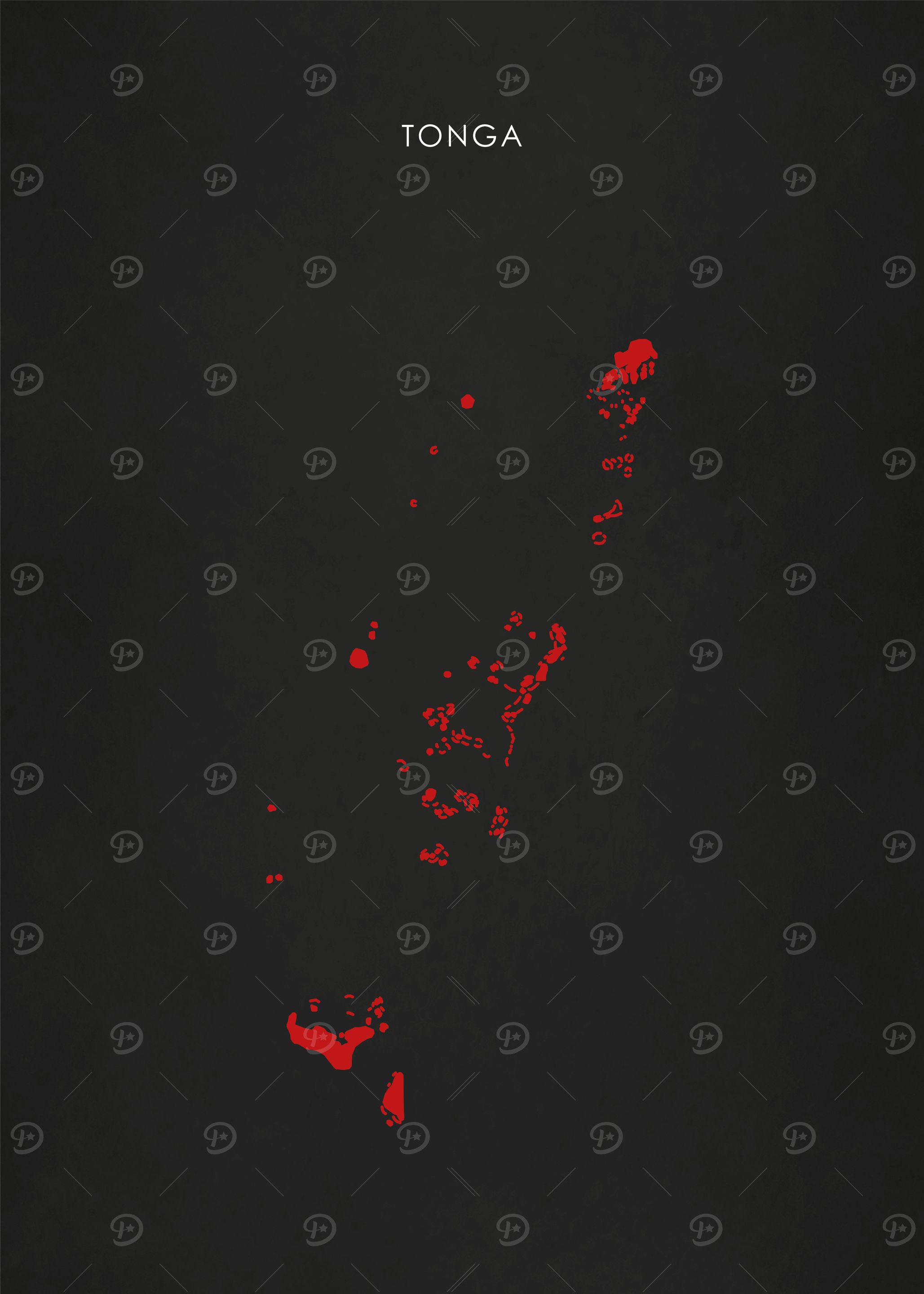 Tonga Islands Flag Map