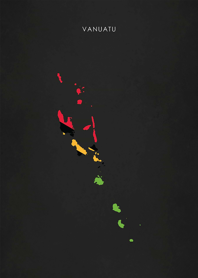 Vanuatu Islands Flag Map
